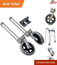 Universal Swivel Walker Wheels with FlexFit Ski Glides for Enhanced Mobility