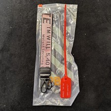 Off White Industrial Keychain Pink with Metal Clasp New With Ziptie