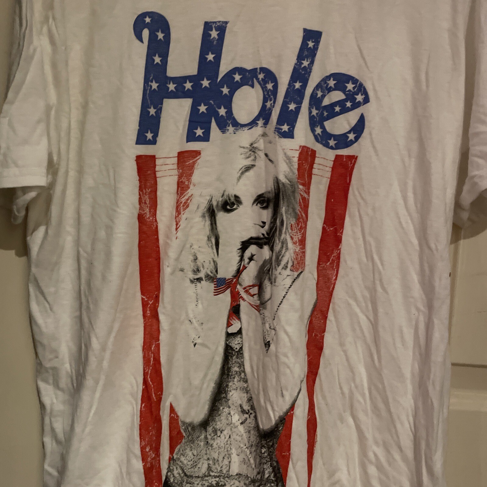Hole band t shirt white large courtney love grunge eBay