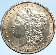 1898P UNITED STATES of America US SILVER Morgan Vintage Dollar Coin EAGLE i99673