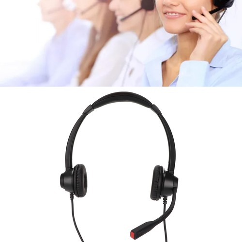 Call Center Headphone Type C Telephone Headset Noise Cancelling Corded Soft Ear - Photo 7 sur 12