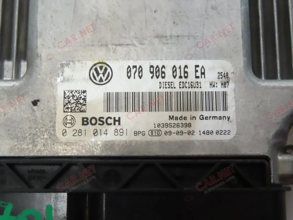 070906016EA CENTRALINA MOTORE VW TRANSPORTER T5 2.5TDI 128KW 0281014891 EDC16U31 - Immagine 2 di 4