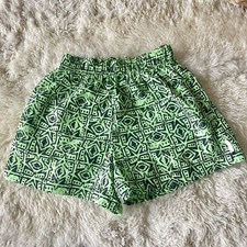 Vtg 80s 90s OP Ocean Pacific Neon Green Patterned Shorts Swim Trunks 25-36 Waist