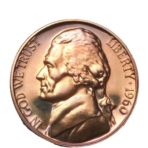 Subtle Naturally Toned DDR 1960 Proof Jefferson Nickel Doubled Die