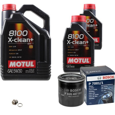 BOSCH Ölfilter 7L Motul 8100 X-clean+ 5W-30 für Subaru Forester 2.0 AWD Impreza