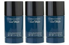 3 Piece Lot x Davidoff Cool Water Men Deodorant Stick 2.4 Oz / 70g New Sealed