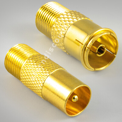 KOAX Adapter F-Buchse > Koax-Stecker/Buchse Kupplung Antennen TV IEC Koaxial SAT