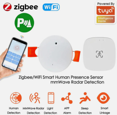 Smart Life Zigbee Human Presence Detector Tuya Wifi PIR Ceiling Mount Sensor