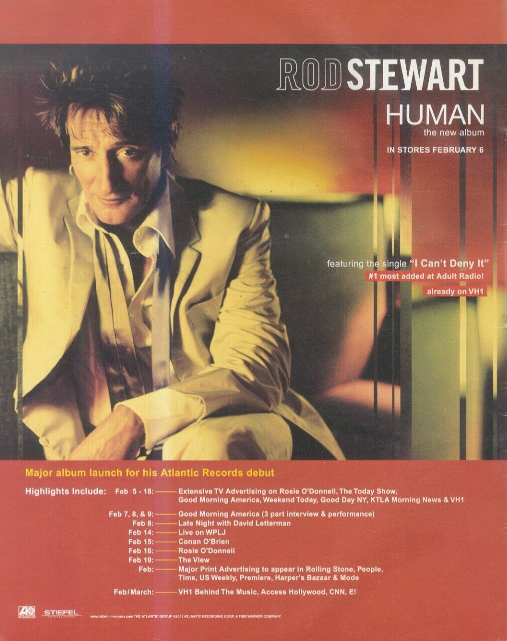 FRAMED PICTURE/ADVERT 13X11 ROD STEWART HUMAN eBay