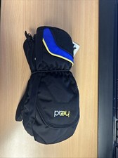Head Junior Ski Mittens, Black with Blue Yellow, Size Small S/P/Ch
