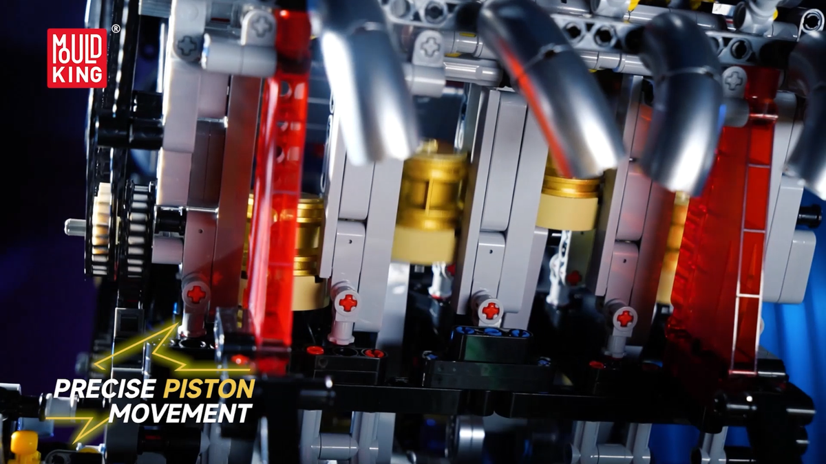 Mould King 10130 F488 V8 Engine V Type 8 Cylinder Motor Building