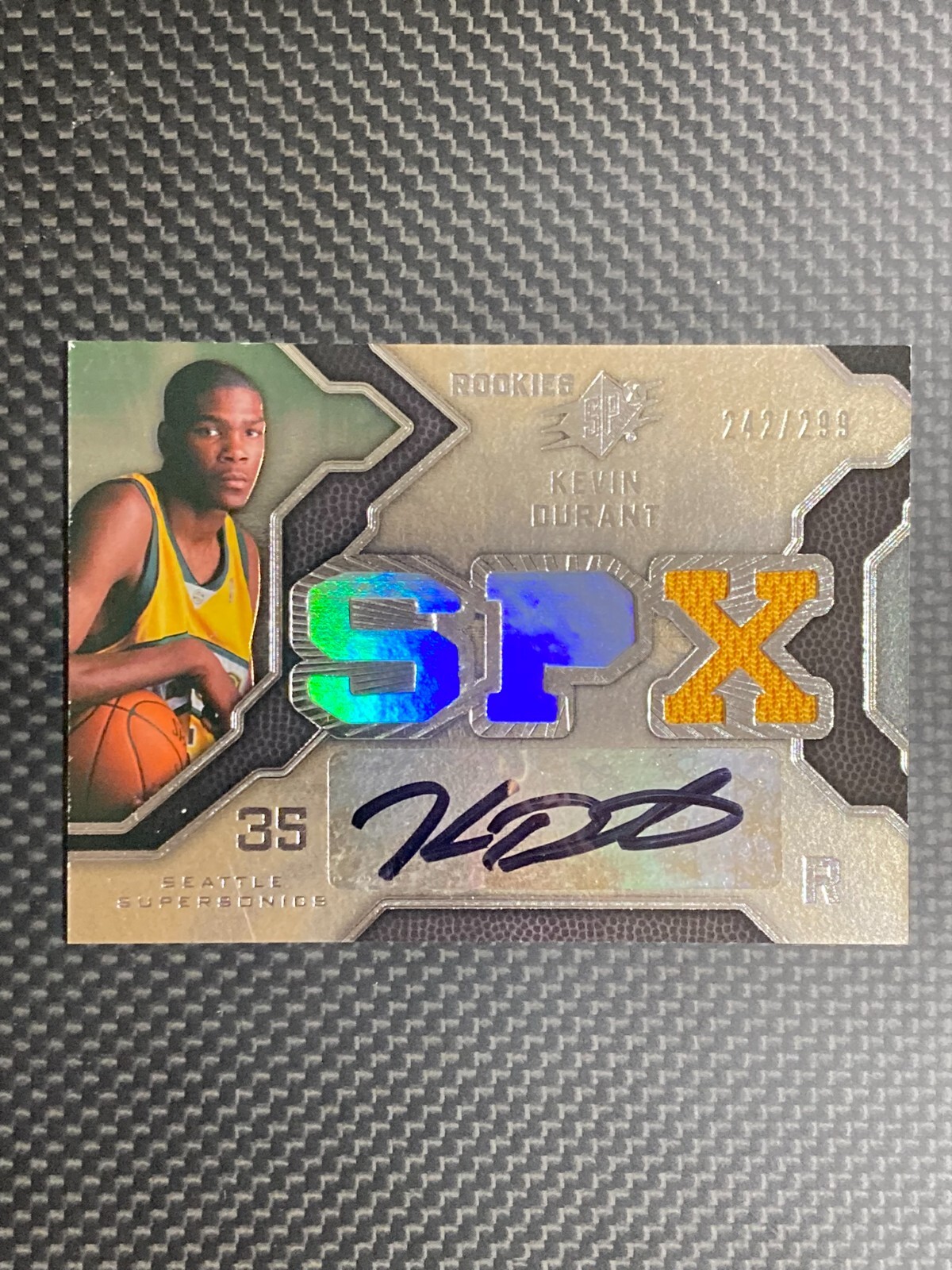 2007-08 SPx #101 KEVIN DURANT RC ROOKIE AUTO GU /299