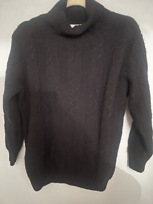 Women Black Sweater United Colors of Benetton  Turtle Neck Knit