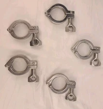 1.5 Inch SS Sanitary Tri Clamp Beer Stainless Steel LOT OF 5 Used