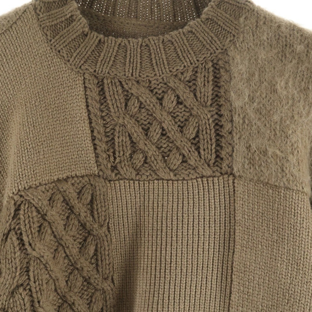 Sacai 24AW Patchwork Knit Pullover Wool Puff Slee… - image 3