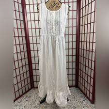 Vintage Victorias Secret Gold Label Cotton White 90s Nightgown Maxi Dress S