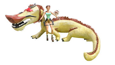 FIGUR LARA CROFT UND DRACHE SZENE SAMMLER ATLAS AUS DER SERIE MIT BOX NEU