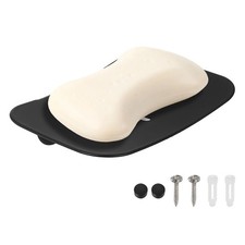 Shower Soap Dish Holder with Screw Drilling Accessories, Black