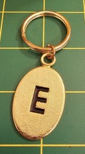 Vintage Letter "E" Keychain Goldtone Alphabet Initial Keychain, S16
