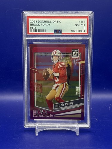 Brock Purdy 2023 Donruss #168 Optic Red Prizm 3/99 49ers PSA 8 HOT