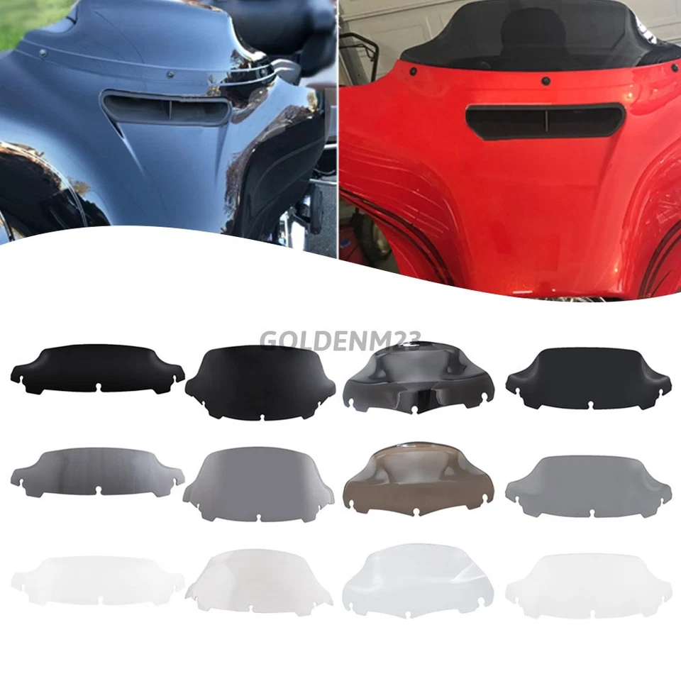Parabrisas delantero ondulado 4,5" 7" 9" 10,5" para Harley Touring Street Glide 2014-up Foto 2 de 4