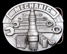 RG20179 NOS VINTAGE 1992 MECHANIC COMMEMORATIVE SISKIYOU PEWTER BELT BUCKLE