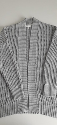 Haven Well Within Sz M Cotton Gray Long Sleeve Open Front Cardigan Sweater