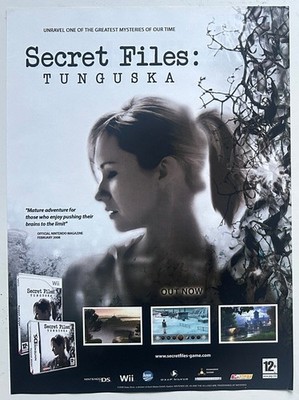 SECRET FILES: TUNGUSKA - 2008 ganzseitige Magazinanzeige NINTENDO DS WII