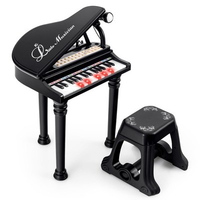 31 Keys Kids Piano Keyboard Toy Toddler Musical Instrument w/ Stool & Microphone