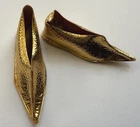 Vintage 1960s Barbie Doll Arabian Nights #0874 Gold Foil Shoes Slippers,