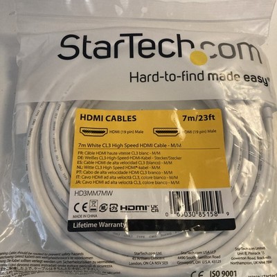 HD3MM7MW Startech 7m 23' weiß CL3 High Speed HDMI Kabel HDMI auf HDMI M/M