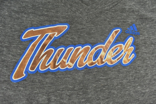 adidas Womens NBA Oklahoma City Thunder Basketball V-Neck Shirt NWT Large - Picture 3 of 6