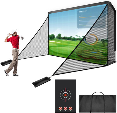 Golf Simulator Enclosure with Heavy Steel Frame & HD Impact Screen