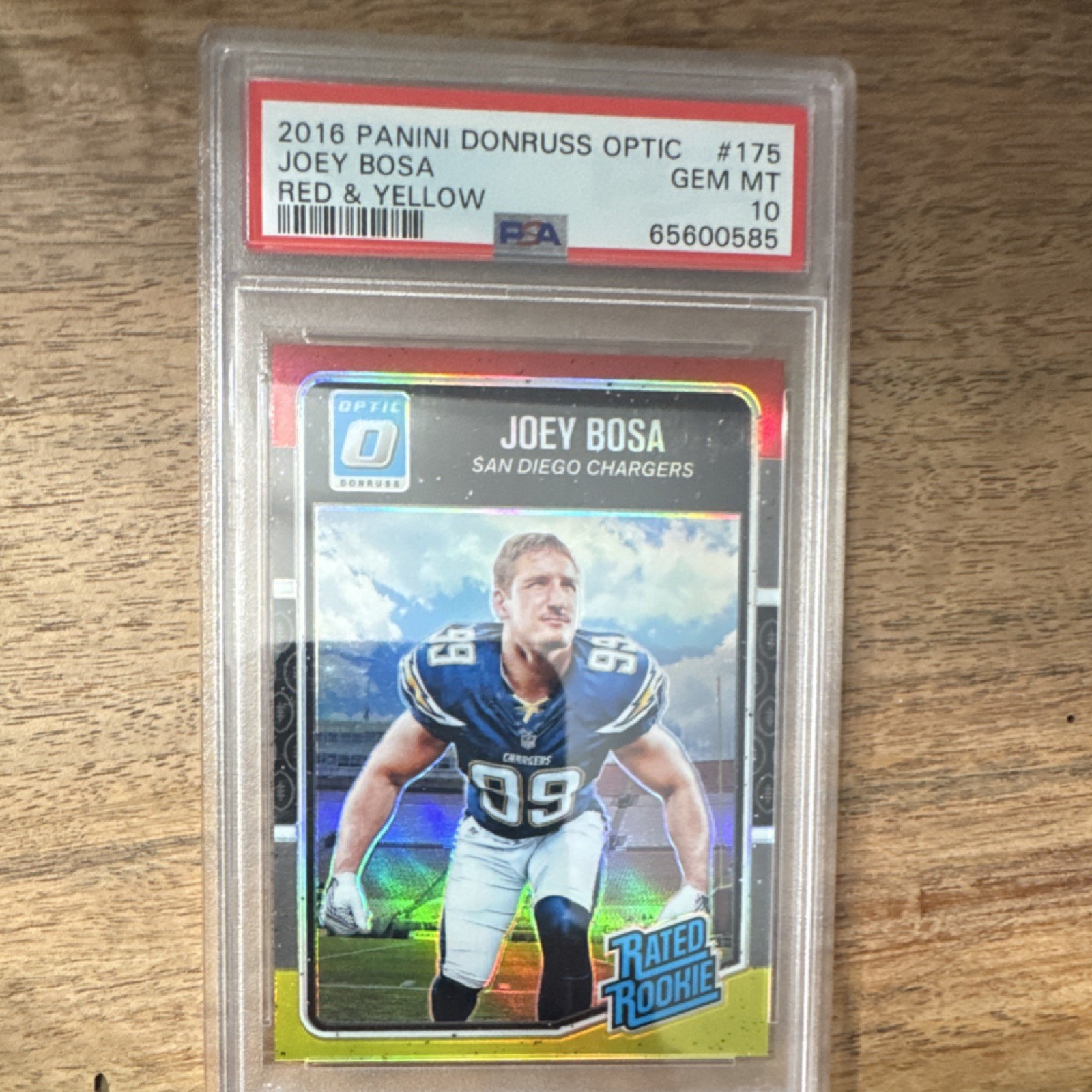 Joey Bosa Panini Donruss Optic #175 Red & Yellow