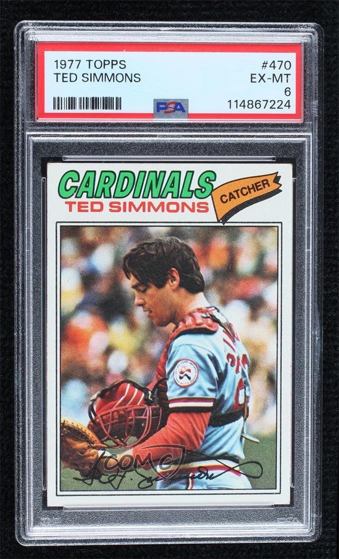 1977 Topps Ted Simmons #470 PSA 6 HOF 9b1