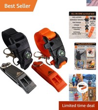 Hiking Whistle Safety Whistle with Compass, Fire Starter Survival Camping