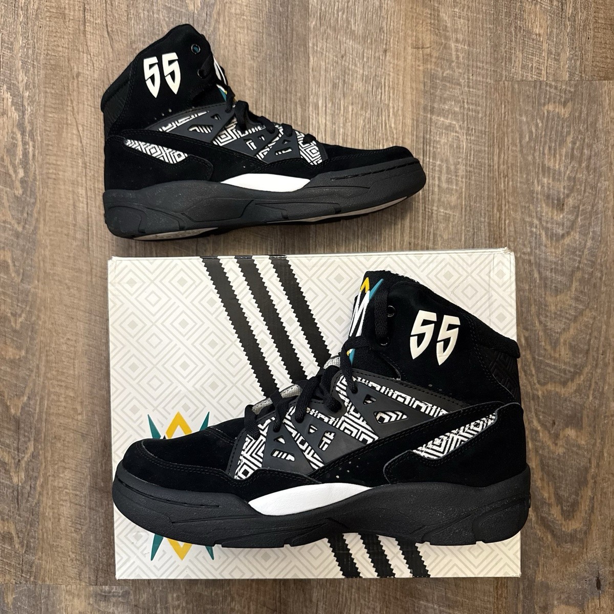 Adidas Mutombo Black House of Mutombo Dikembe Size 9 Sneakers w
