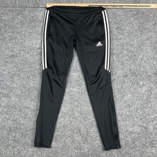 Adidas Track Pants Womens Size S Black 3-Stripes Slim Fit Tapered Athletic