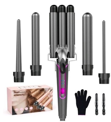 Bestope Pro - Waver Curling Iron Curling 3 Barrel Wand - 5 in 1 Curling Wand Set