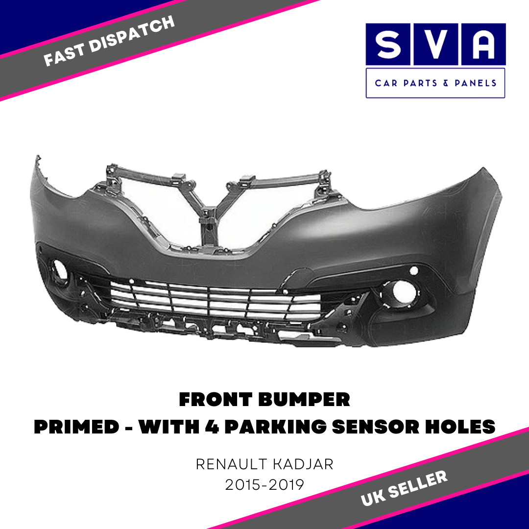Fits Renault Kadjar 2015-2019 Front Bumper Primed With 4 Pdc Insurance Approved