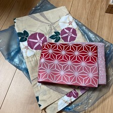 Floral pattern yukata and obi set