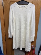 Eliza j knit pom pom relaxed sweater dress 90s minimalist sz XL