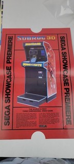Flyer SEGA SUBROC 3-D  Arcade Video Game advertisement original see pic