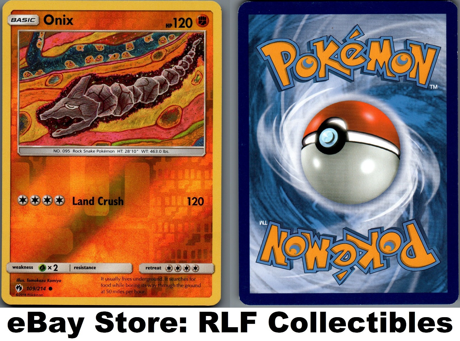 2018 Pokemon, S&M Lost Thunder, #109/214 Onix, Reverse Holo Common