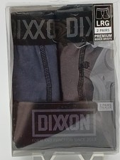 Dixxon Men's Premium Boxer Briefs Large Grey / Dark Blue Print Two Pack NEW
