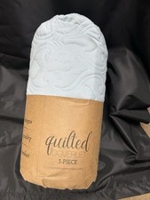 Premium Ultra Soft Quilted 3 Piece Coverlet Set Kaycie Gray Hotel Collection