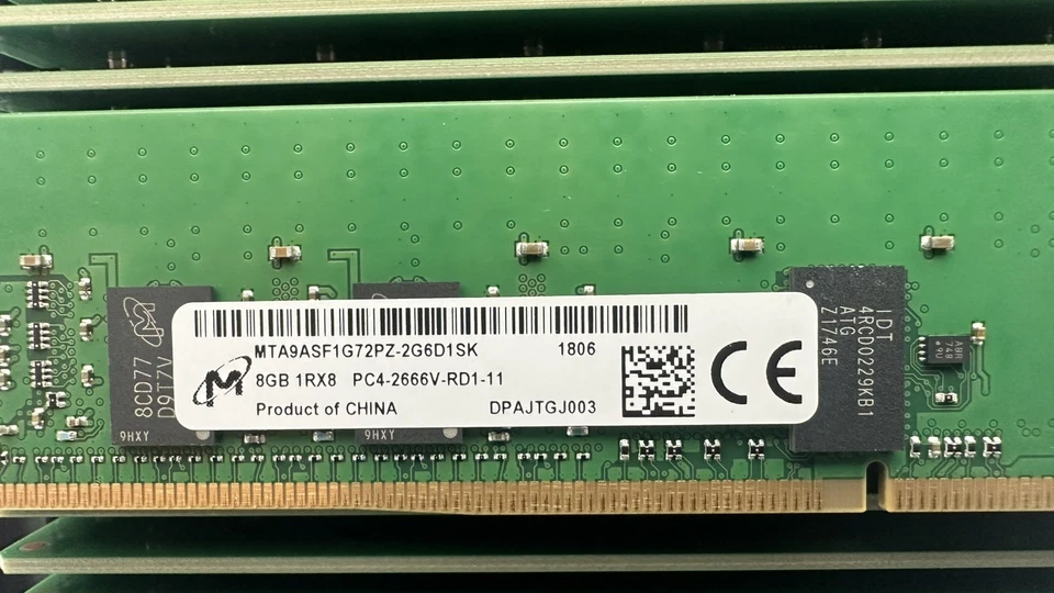 HPE Micron 8GB PC4-2666V DDR4 1Rx8 ECC Registered Server RAM Memory 840755-091 - Image 2 of 4