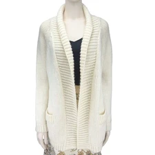 NAÏF MONTREAL Wool Knitted Cream Warm Oversized Minimalist Cardigan sz S