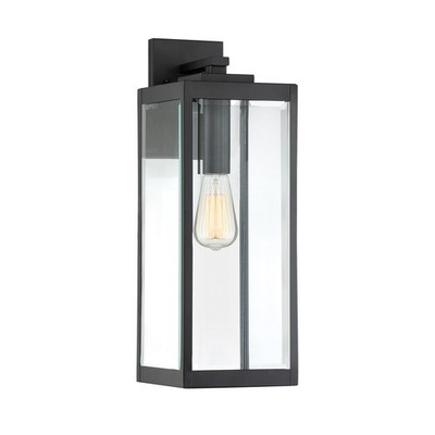 Westover 1-Light Outdoor Wall Lantern in Earth Black