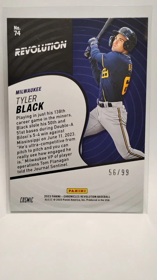 TYLER BLACK 2023 Panini Chronicles Revolution Cosmic #’d /99 Parallel Brewers - Image 2 of 2